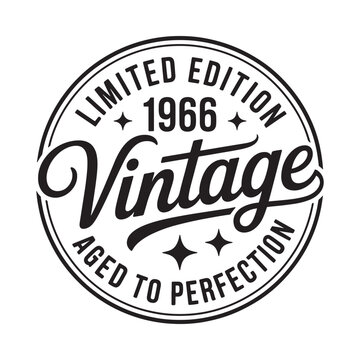 Vintage limited edition emblem with year 1966 and ornate script lettering