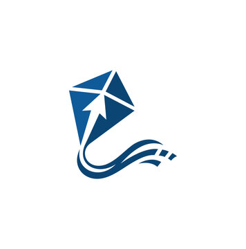 Professional modern kite logo with an upward arrow and waves.