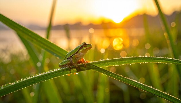 Frog sunset
