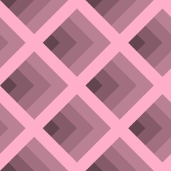 An abstract repeating geometric grid pattern in pink and lilac tones with a visual depth effect. The pattern is suitable for book covers, textile prints, and home decor.