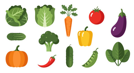 Fototapeta premium Vegetable assortment healthy food collection