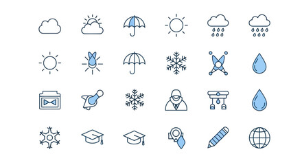 Fototapeta premium Weather icons set vector illustration