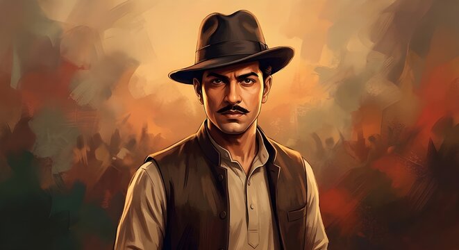 Heroic Freedom Fighter Bhagat Singh Concept Art
