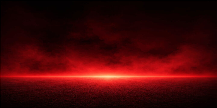 An abstract red and dark orange backdrop featuring glowing rays of light and fire energy with a textured pattern and motion blur space for design text