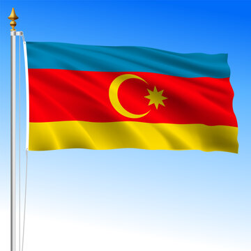Nakhchivan autonomous Republic flag, Azerbaijan, asiatic country, vector illustration