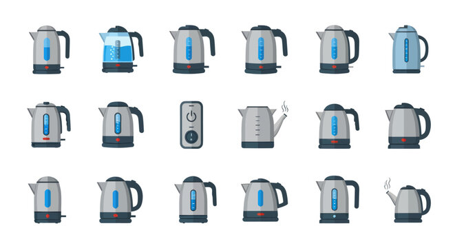 Collection of Electric Kettles in Various Designs and Styles.