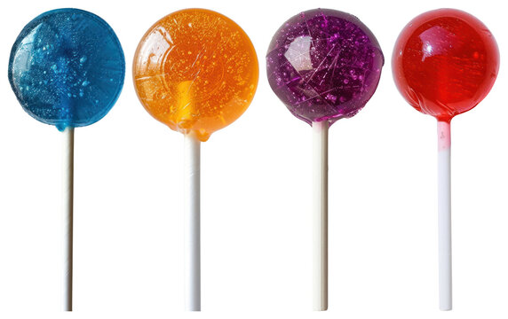 PNG Colorful lollipops in a row, transparent background