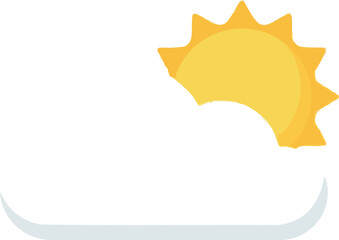 Obraz premium Minimalist partly cloudy weather icon with sun and cloud