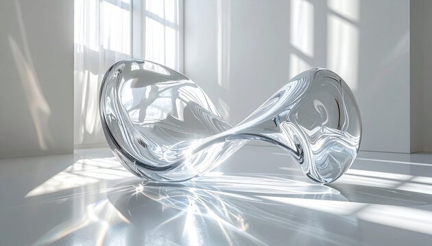 glass sculpture with light passing through, creating beautiful 