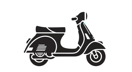 Obraz premium Scooter Vector Illustration, Black and White Graphic, Transportation Design, Isolated Icon
