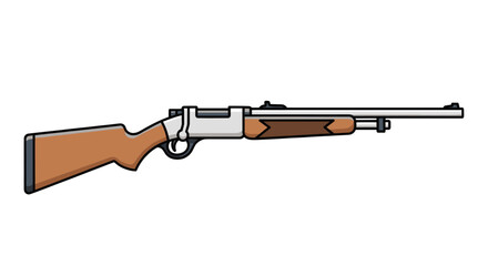 Rifle with brown wooden stock. © Gozel
