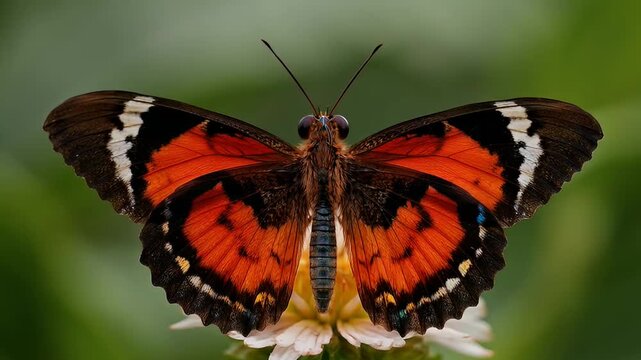 Beautiful Tawny Coster Butterfly showcasing its vibrant orange and black wing patterns
