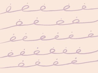 Minimalist Hand Drawn Lavender Curly Line Pattern on Cream Background for Elegant Abstract Stationary and Modern Decorative Backdrop