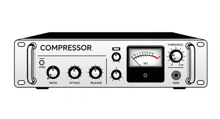 Fototapeta premium Audio Compressor - Professional Sound Processing Equipment for Studio Recording.