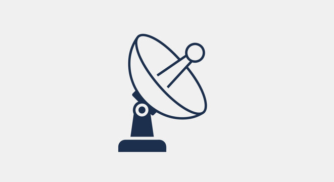 Satellite dish antenna technology icon.