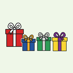 Fototapeta premium Colorful Gift Boxes with Ribbons and Bows on Light Background