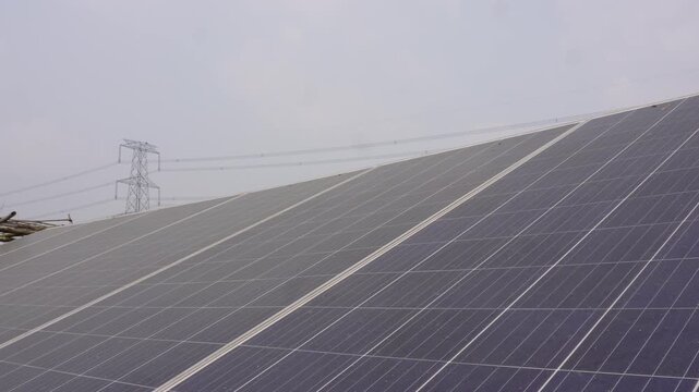 Solar Panels with Power Lines