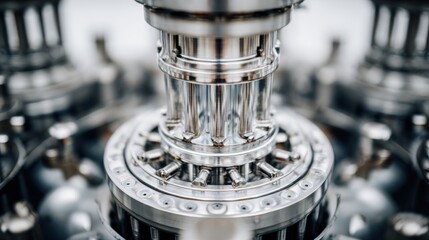 Obraz premium Close up of a complex mechanical device with metallic components