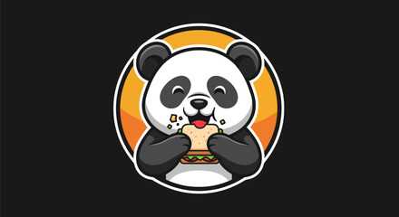 Happy panda eating a sandwich © Hype