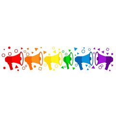 Fototapeta premium Rainbow Megaphones Announcing Pride and Diversity