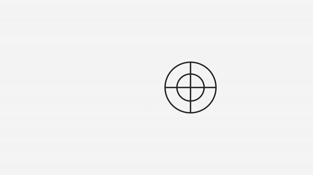 Targeting Success - Animated Crosshair Icon on White Background.
