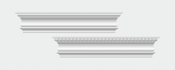 Classic Decorative Wall and Ceiling Molding Set – Elegant Crown Molding, Baseboard, and Architectural Trim Vector Collection © gzba