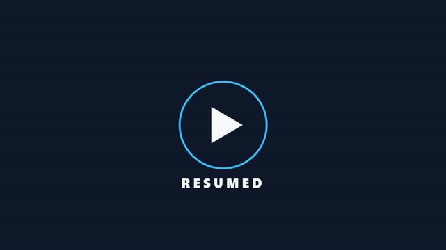 Video Resumed Playback Icon with Loading Circle on Dark Background.