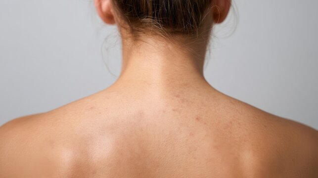 Detailed Close-Up Shot of Skin Texture on Back with Skin Irregularities