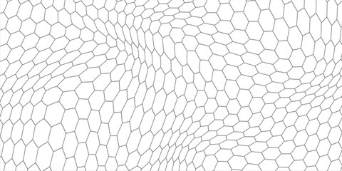 Fishing or soccer net. Repeated hexagon pattern. Black wired mesh texture isolated on white background. Metallic or fabric fence, cage or lattice structure. Vector graphic Illustration. © Hadori