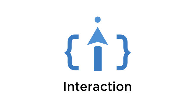 Blue Interaction Symbol With Brackets.