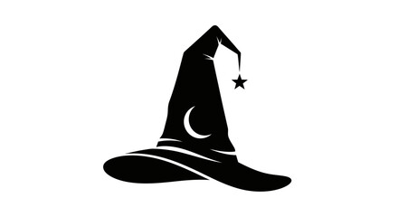 Black magic witch hat symbol. © Cantik