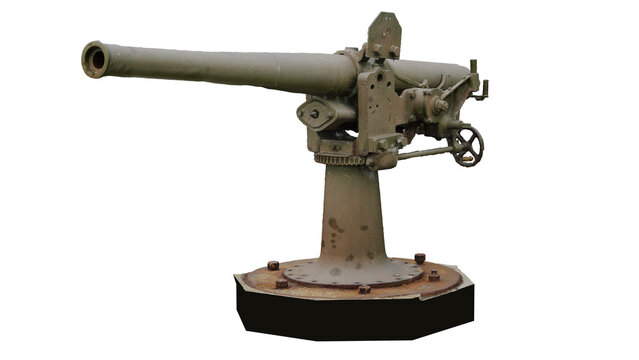 Twelve pounder qf gun 3d rendering showing details of artillery piece