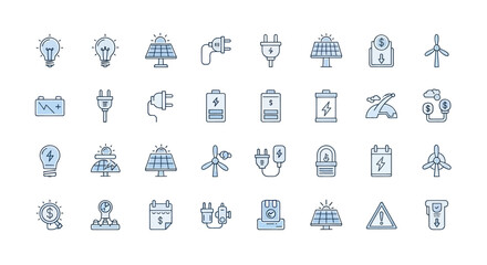 Energy icons sustainable power and resources © Imam