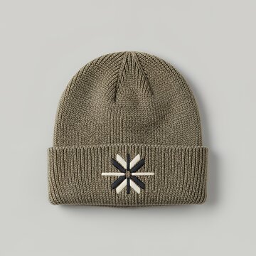 Beanie mockup flat lay embroidered design neutral studio background beanie mockup clothing mockup isolated apparel winter fashion cap casual knit hat accessories wool beanie