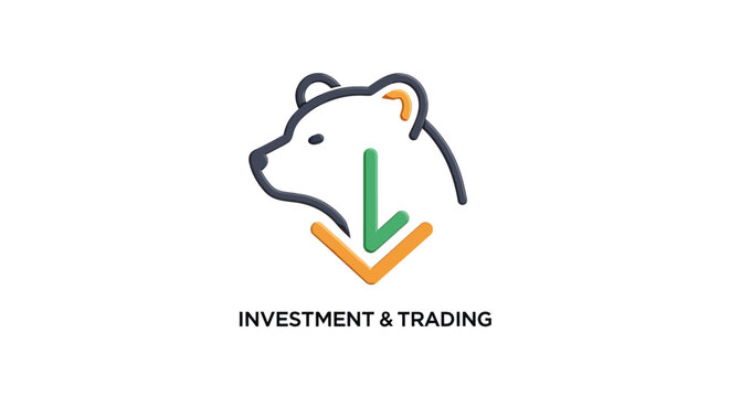 Bear Logo with Arrow Investment Symbol.
