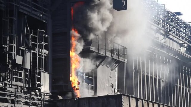 Coke oven plant on a steelworks in the UK. Now decommissioned.