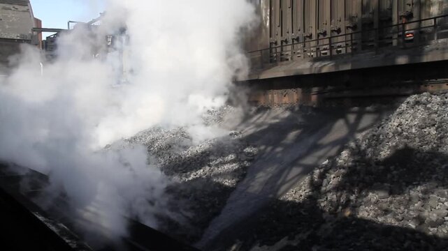 Coke oven plant on a steelworks in the UK. Now decommissioned.
