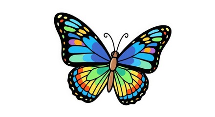 Obraz premium A colorful butterfly with rainbow wings