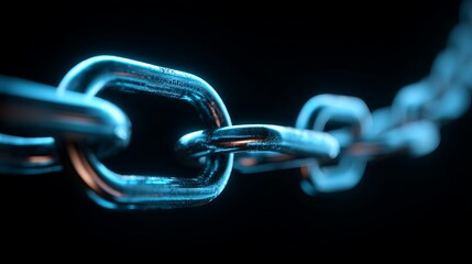 Obraz premium A close-up view of a broken metal chain on a dark background