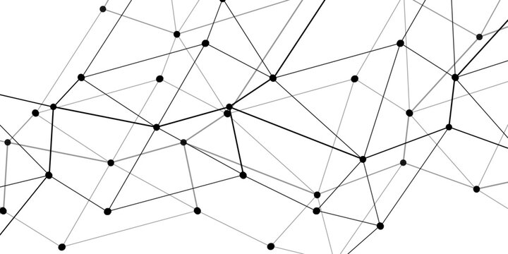 Vector Abstract network data connection and intricate digital lines and strategic nodes and complex technology design and streamlined geometric structure.