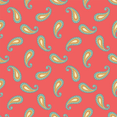 Naklejka premium Fasion Vector Seamless Paisley Floral Pattern