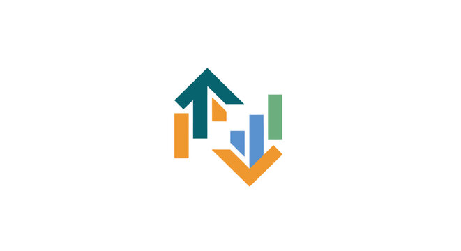 Colorful graph chart with arrows.