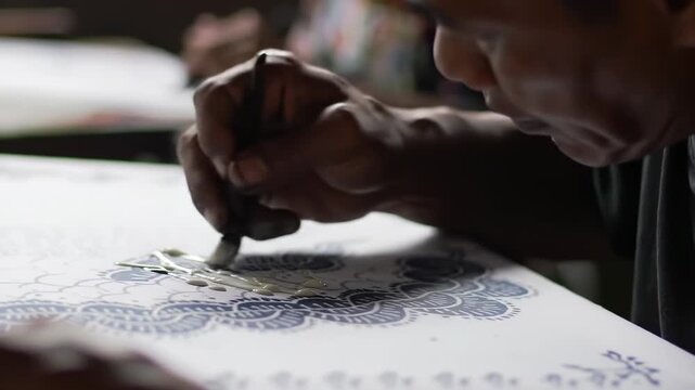 Person creating art with pencil.