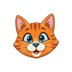 Fototapeta premium A cartoon orange cat with blue eyes and a cheerful expression