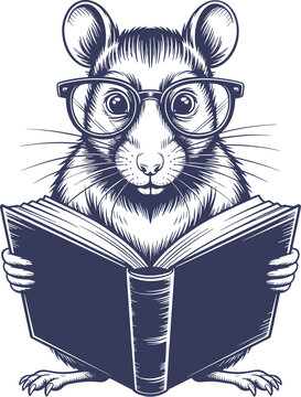 Rat Reading Svg