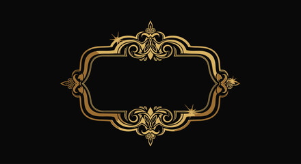 Golden Ornate Frame Border Decoration.