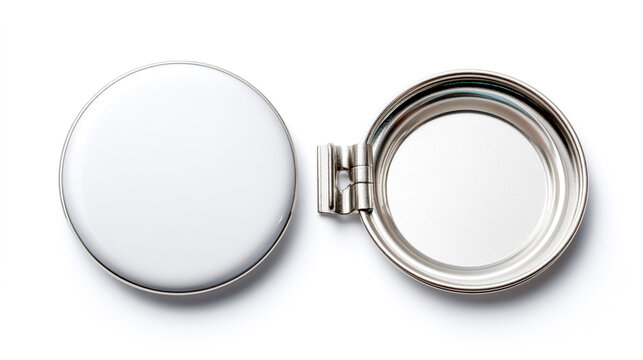 A mockup of an empty white pin button on the left