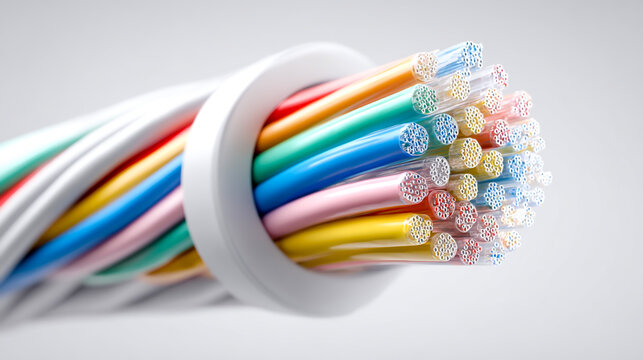 Illustration of a fiber optic cable with different colors