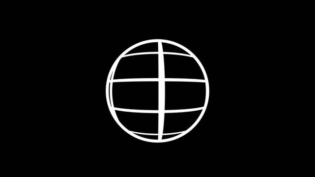 simple animation concept of internet globe icon, world wide web icon, Internet Network Icon