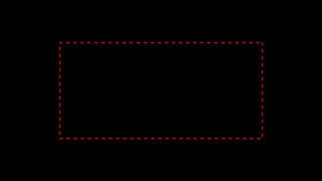 Dotted line rectangle frame animation on black background. Animation of a dotted line path from left to right point. border frame dotted line 4k animation isolated on black screen.